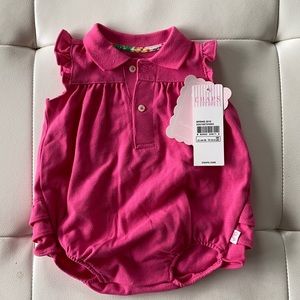 Baby pink polo onesie